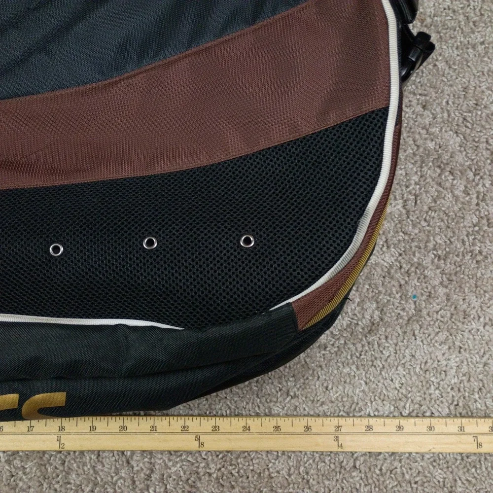 Asics 9-Pack Tennis Racket Bag Black Brown Gold Durable Organizer EUC